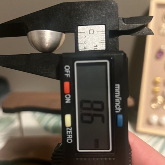 Half-Sphere Brushed Matte Metal Bun Stud Earrings in Silver - Picture 5 of 7